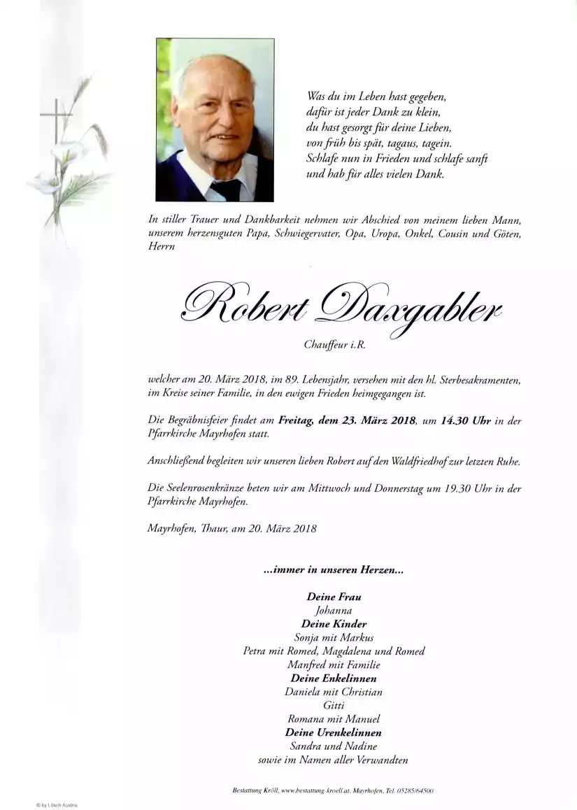 Parte von Robert Daxgabler